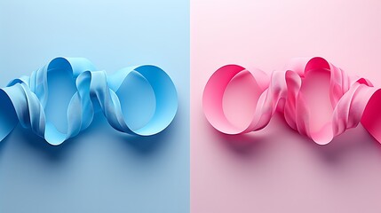 Poster - A vibrant depiction of swirling blue and pink ribbons