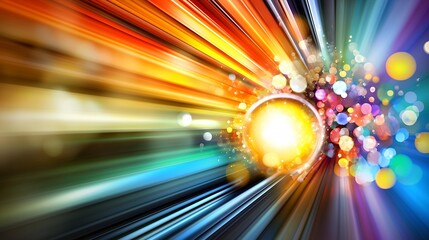 Poster - Abstract Colorful Light Speed Motion Blur Background