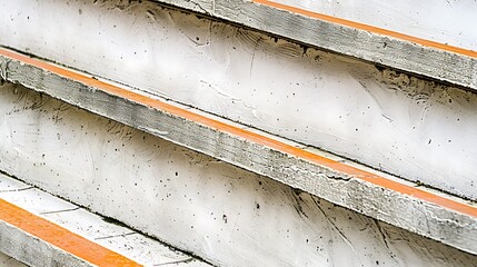 Poster - Angular architectural details present a repetitive layered pattern of stairs