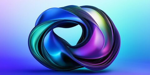 Aufkleber - Abstract colorful swirling shape forming a central void on gradient background