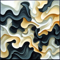 Poster - The painting is a mix of black, white, and yellow colors. The black and white colors are used to create a sense of depth and contrast, while the yellow color adds a pop of brightness