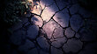 © Thiago - Detailed shot of cracked pavement with visible fractures in dark setting. Shadowed Fissure. Illustration