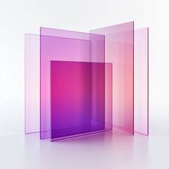 Leinwandbilder - Pink and purple glass panels creating abstract composition