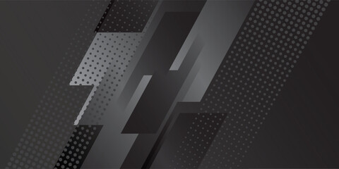 Poster - Black abstract tech geometric modern background. Vector design