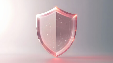 Wall Mural - cyber security safety shield in minimalistic style. 3d vector illustration. white background