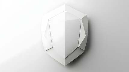 Fototapete - Cyber security safety shield in minimalistic style. 3d vector illustration. white background