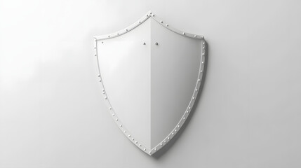 Wall Mural - cyber security safety shield in minimalistic style. 3d vector illustration. white background