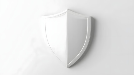 Wall Mural - cyber security safety shield in minimalistic style. 3d vector illustration. white background