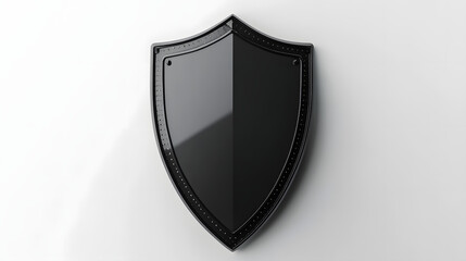 Wall Mural - cyber security safety shield in minimalistic style. 3d vector illustration. white background