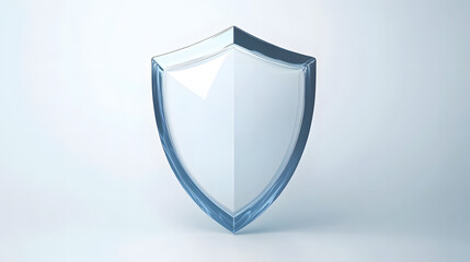 Wall Mural - cyber security safety shield in minimalistic style. 3d vector illustration. white background