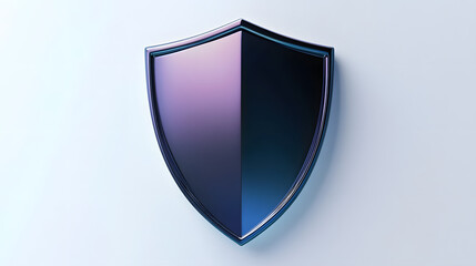 Wall Mural - cyber security safety shield in minimalistic style. 3d vector illustration. white background