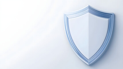 Wall Mural - cyber security safety shield in minimalistic style. 3d vector illustration. white background