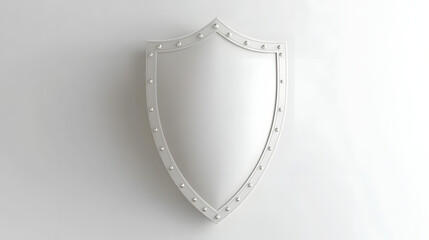 Wall Mural - cyber security safety shield in minimalistic style. 3d vector illustration. white background