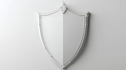 Wall Mural - cyber security safety shield in minimalistic style. 3d vector illustration. white background