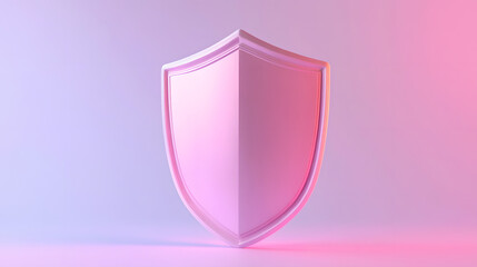 Wall Mural - cyber security safety shield in minimalistic style. 3d vector illustration. white background