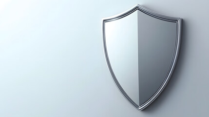 Wall Mural - cyber security safety shield in minimalistic style. 3d vector illustration. white background