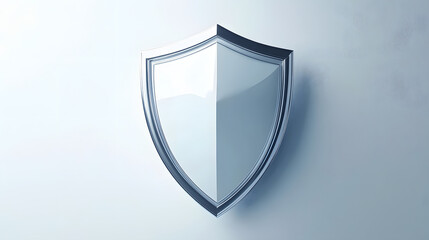 Wall Mural - cyber security safety shield in minimalistic style. 3d vector illustration. white background