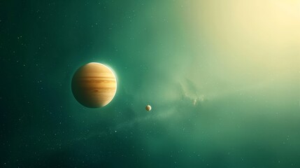 Wall Mural - Green planet, journey through the vibrant ecosystem of an extraterrestrial world