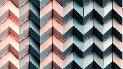 Poster - Vibrant Zigzag Geometric Pattern with Symmetrical Vertical Design