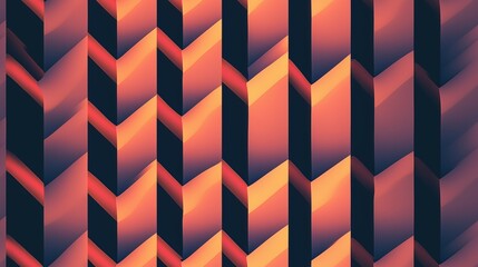 Poster - Vibrant Geometric Zigzag Pattern in Symmetrical Vertical Design
