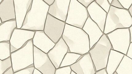 Poster - Irregular Neutral Tile Wallpaper with Trapezoid Shapes and Textured Design