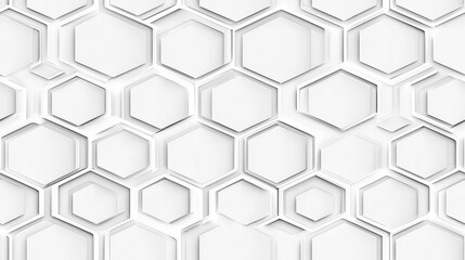 Poster - Clean Geometric Tile Wallpaper with Intersecting Hexagonal Patterns