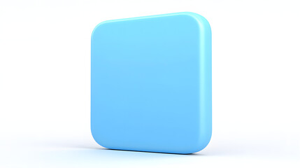 Wall Mural - blank mobile application icon, button - blue square with round corners. 3d rendering, white backgrou