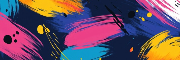 Aufkleber - Dynamic strokes of vibrant colors form an expressive abstract background filled with creativity and artistic energy