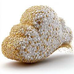 Poster - Abstract Gold and White Star Cloud 3D Rendering