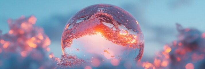 Aufkleber - Ethereal Liquid Dynamics Cinematic Glass Sphere Visualization for Immersive Digital Storytelling and Creative Innovation in AI-Enhanced Visual Design