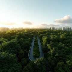 Aufkleber - Sustainable Urban Mobility Eco-Innovative Highway Design Harmonizing Green Infrastructure with Futuristic Transportation Networks in Smart City Landscape