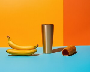 Poster - Vibrant Fitness Fuel Minimalist Nutrition Essentials with Bold Color Pop - Performance Optimization and Dynamic Wellness Styling