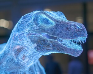 Aufkleber - Immersive Holographic Dinosaur Experience Next-Gen Museum Technology Transforms Educational Storytelling with Lifelike AR Prehistoric Visualization