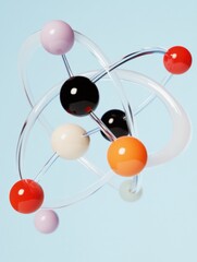 Aufkleber - Quantum Minimalism Vibrant Atomic Structure Visualization for Next-Gen STEM Education and Scientific Innovation Marketing