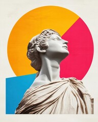 Aufkleber - World Microvolunteering Day Pop Art Classical Wisdom Meets Modern Inspiration - Timeless Compassion in Vibrant Digital Design for Social Impact Storytelling