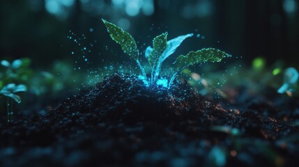 Poster - Emerging Tech Ecosystem Bioluminescent Plant Growth Visualization with IoT Sensor Data - Sustainable AgriTech Innovation in Precision Agriculture