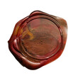 © wachiwit - Red Vintage Wax Seal Stamp with a Simple Round Design