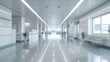 © soem - Hospital interior during daytime with healthcare workers. minimalist,