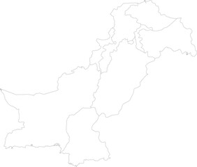  Outline Map of Pakistan Vector Illustration