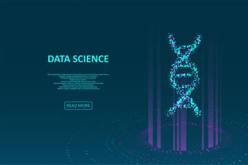 Poster - big genomic data visualization. dna test, genom map. graphic concept for your design