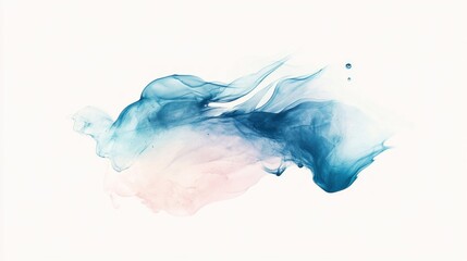 Wall Mural - An artistic abstract design of blue and pink flowing elements
