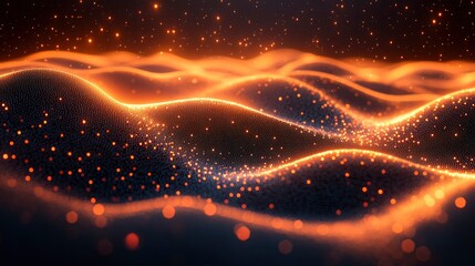 Abstract representation of machine learning using flowing data patterns