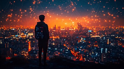 Network of interconnected smart devices in geometric space
