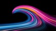 © KN Studio - Abstract Wave of Color: A vibrant, dynamic wave of color, swirling in shades of pink, orange, and blue against a black background, creating a visually stunning and abstract artwork.