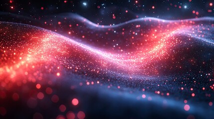 Digital galaxy made of flowing data streams and particle effects