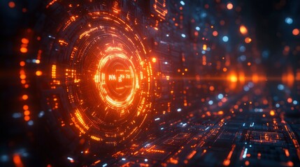 Abstract visualization of digital security using shield patterns