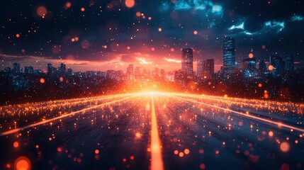 Network of light beams forming digital architecture plans