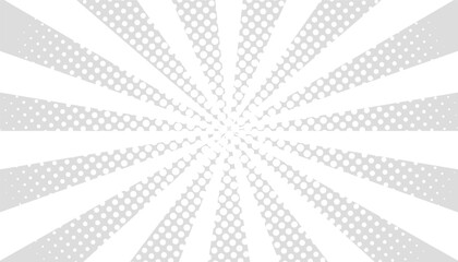 Aufkleber - Comic gray beam lines. sun rays effect with halftone. ray sun light. radial circle line. sunburst background. comic background