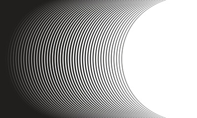 Fototapete - abstract transition from black arch line pattern.