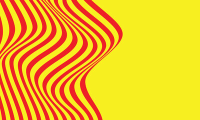 Poster - abstract red vertical line wave pattern on yellow can be used background, banner, poster.
